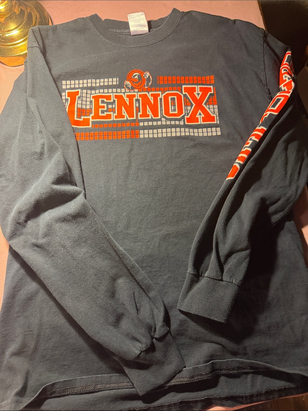 Lenox Black Long-Sleeve Tee with orange Logo